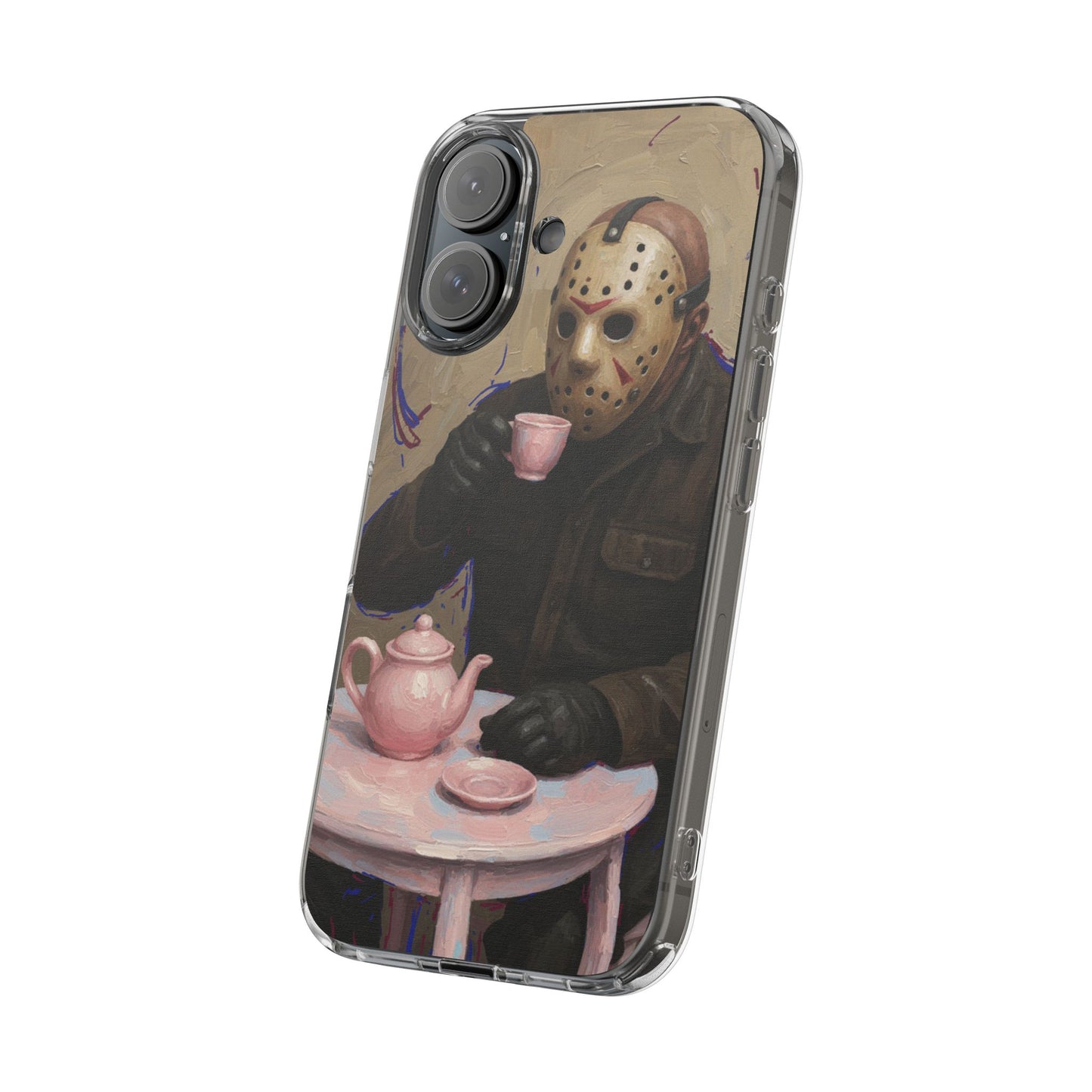 Clear Impact-Resistant Phone Case - Jason Horror Theme