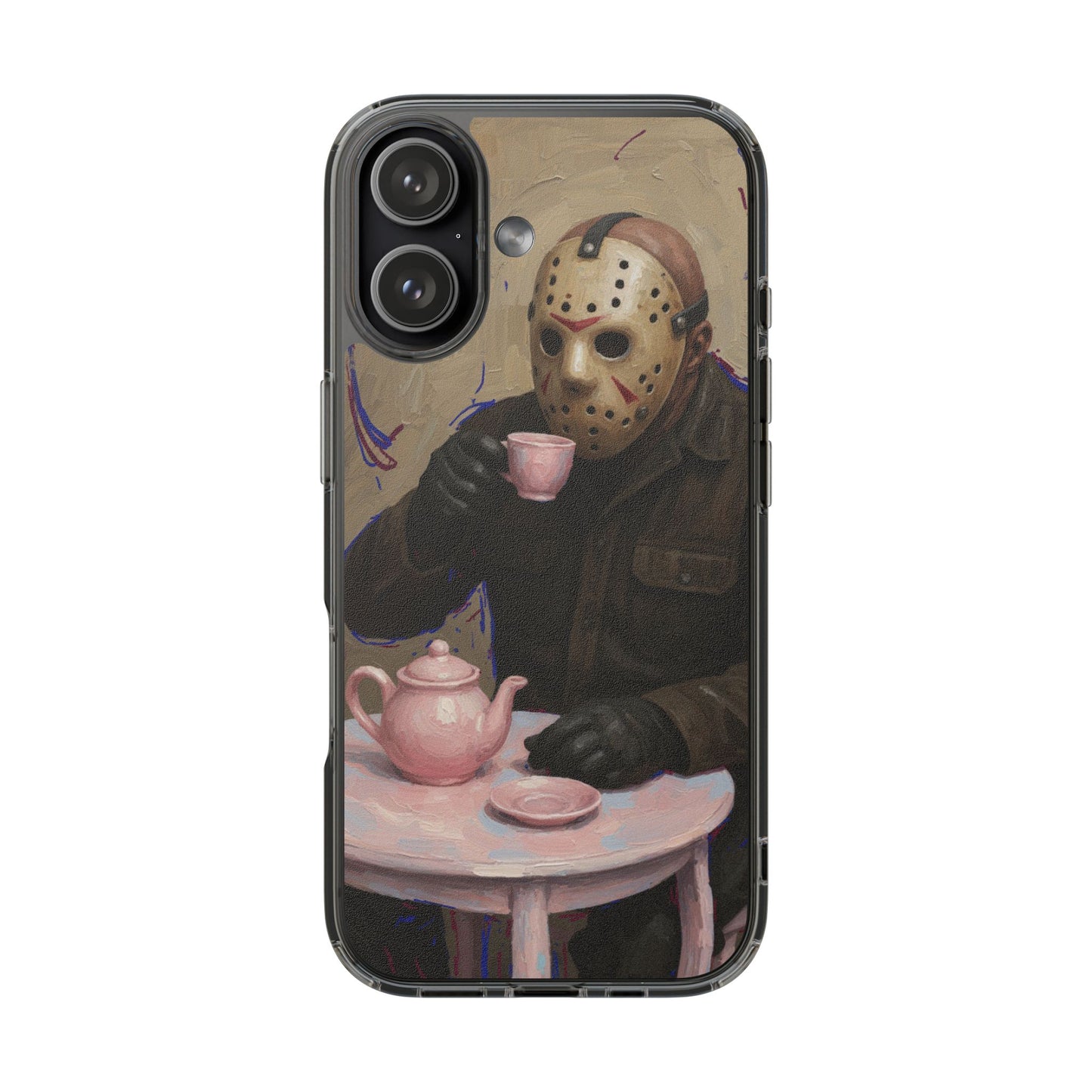 Clear Impact-Resistant Phone Case - Jason Horror Theme