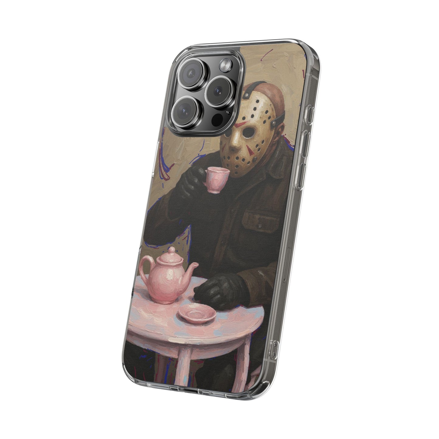 Clear Impact-Resistant Phone Case - Jason Horror Theme