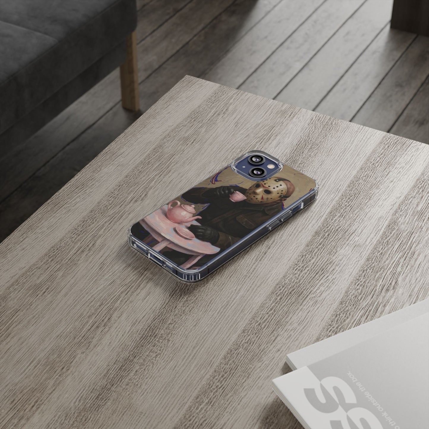 Clear Impact-Resistant Phone Case - Jason Horror Theme