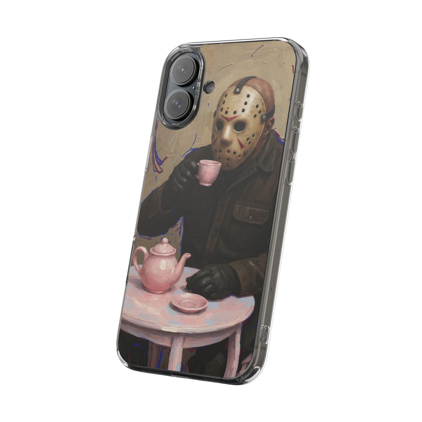 Clear Impact-Resistant Phone Case - Jason Horror Theme