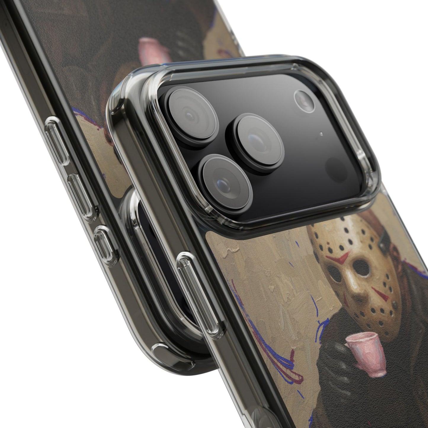 Clear Impact-Resistant Phone Case - Jason Horror Theme