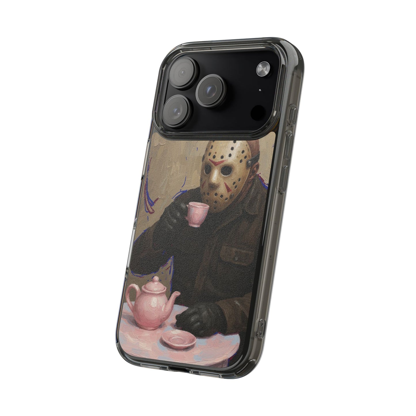 Clear Impact-Resistant Phone Case - Jason Horror Theme