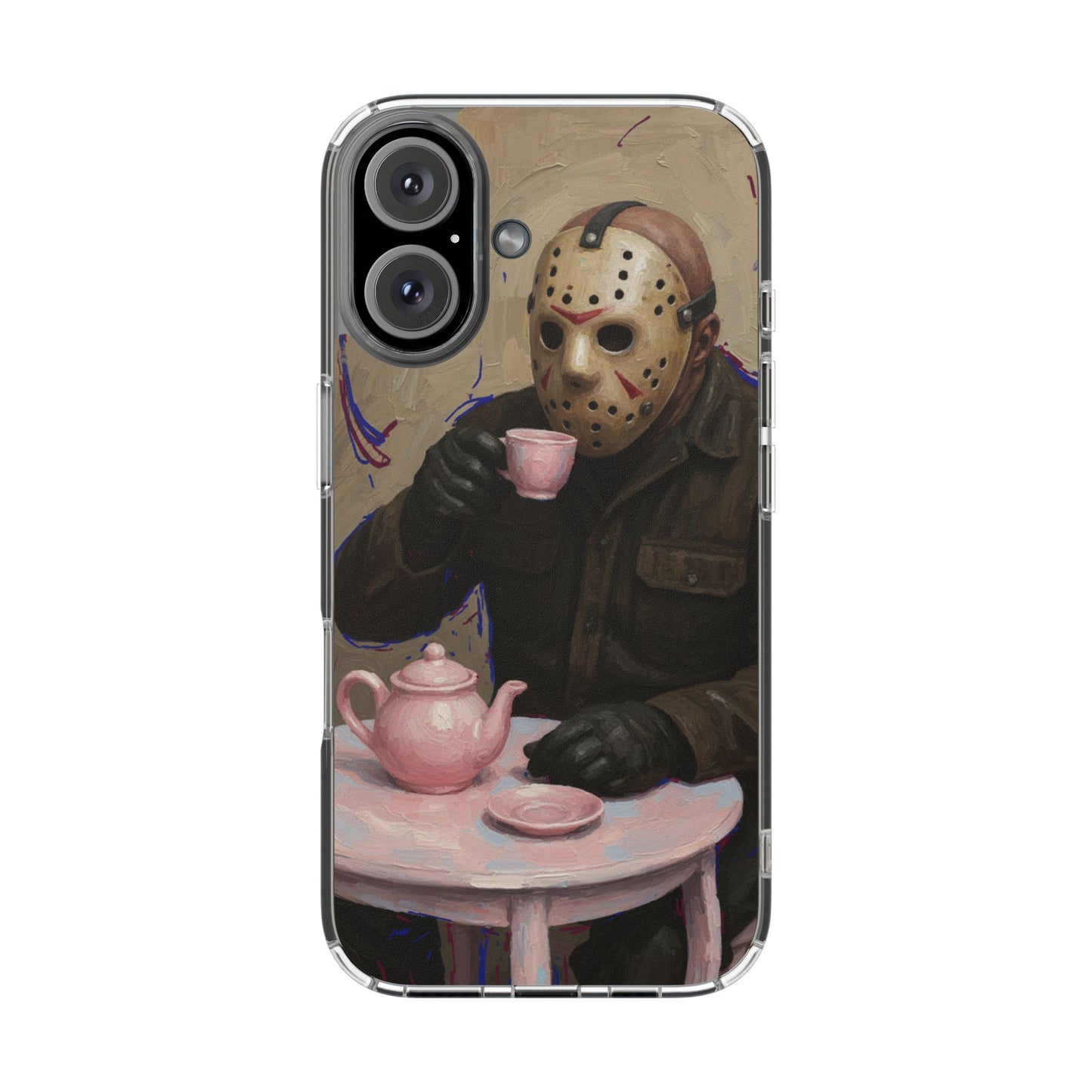 Clear Impact-Resistant Phone Case - Jason Horror Theme