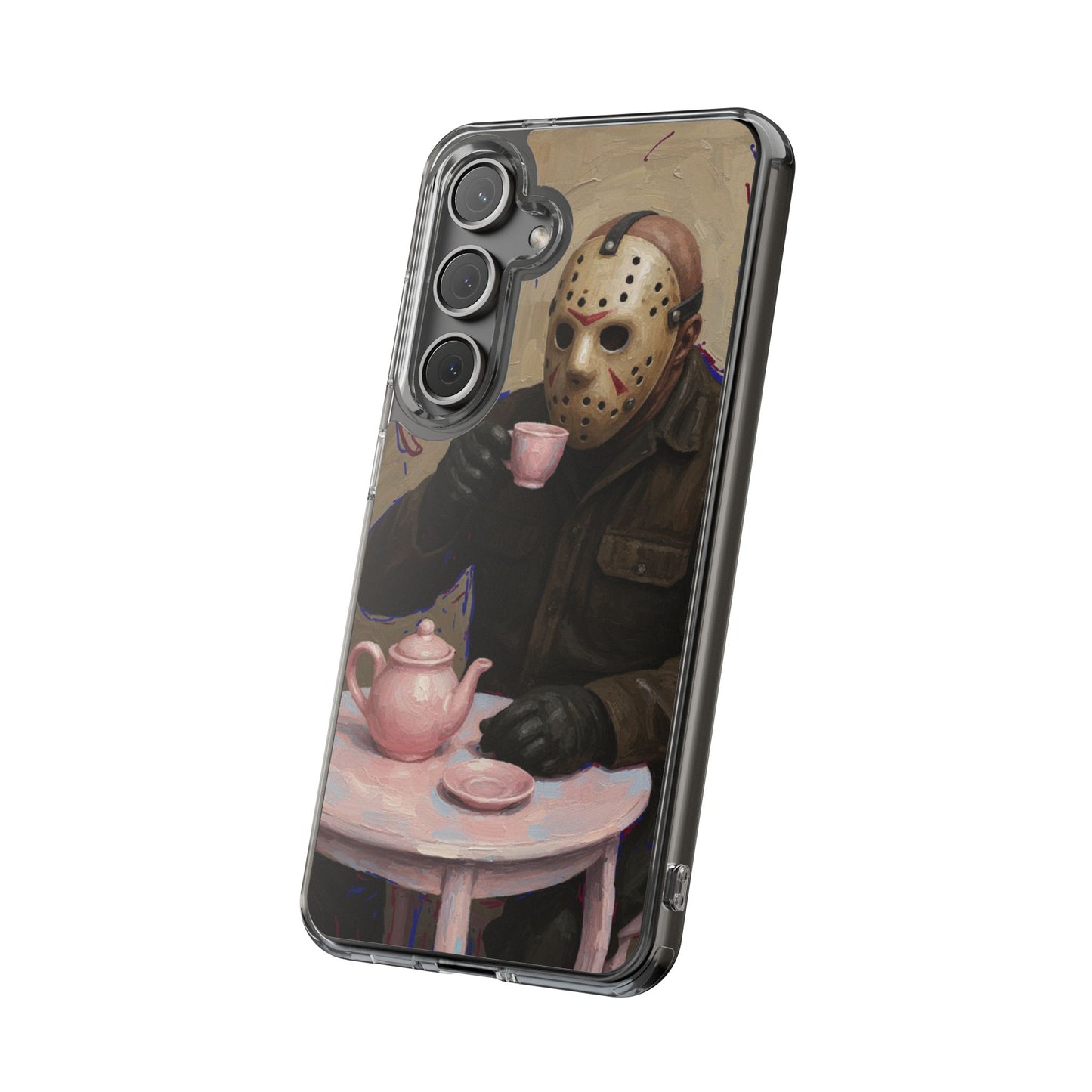 Clear Impact-Resistant Phone Case - Jason Horror Theme