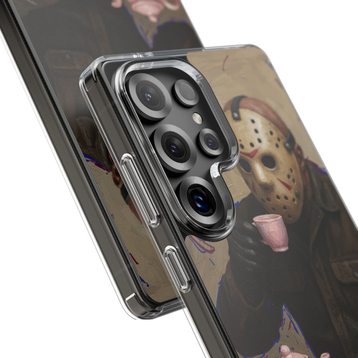 Clear Impact-Resistant Phone Case - Jason Horror Theme