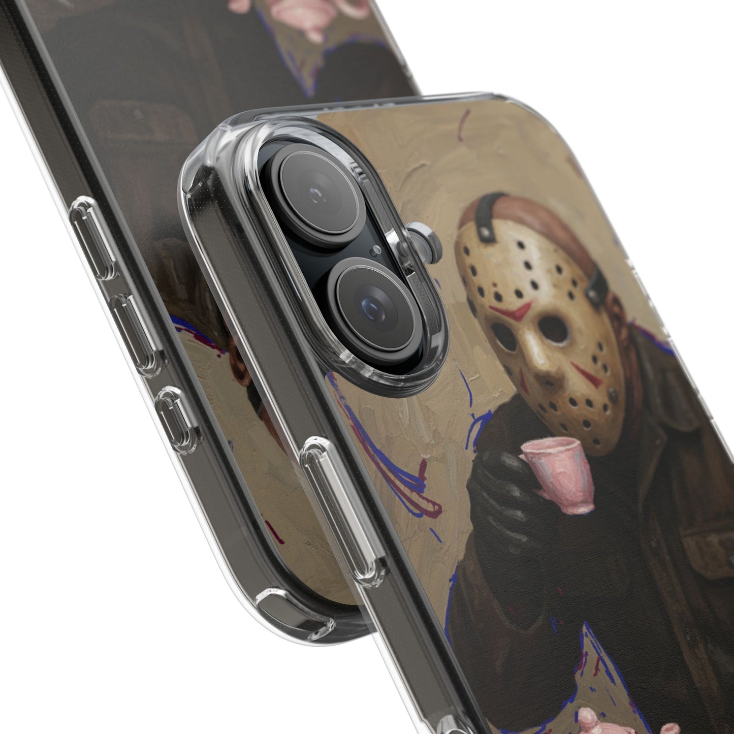 Clear Impact-Resistant Phone Case - Jason Horror Theme