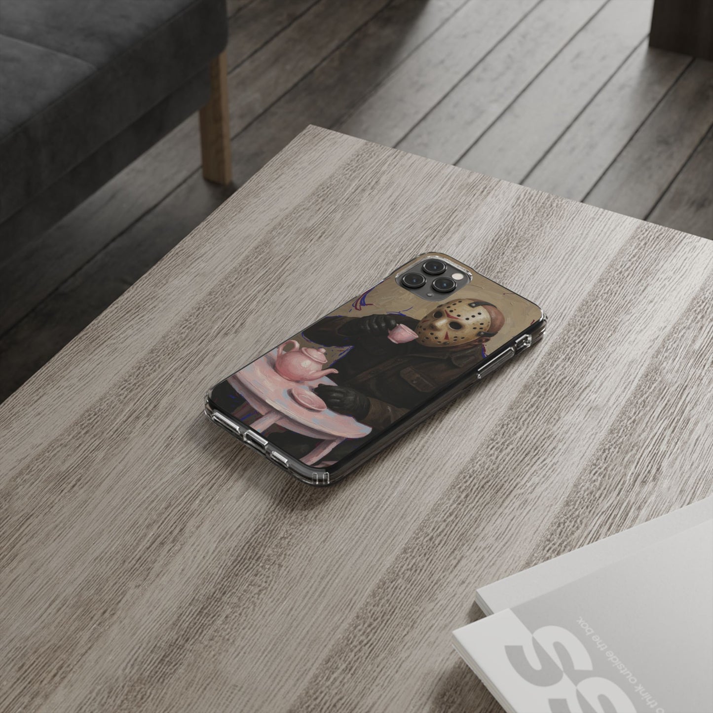 Clear Impact-Resistant Phone Case - Jason Horror Theme