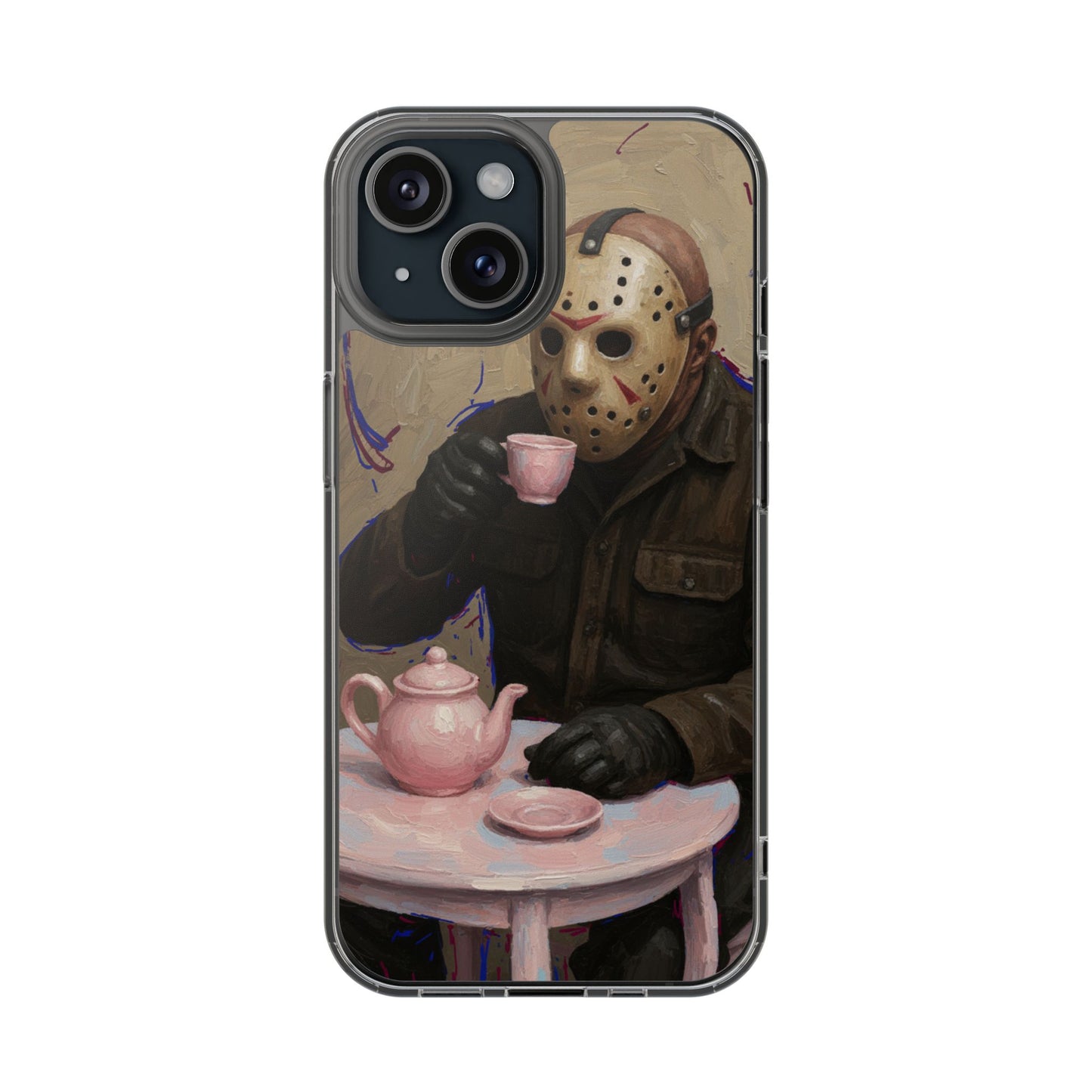 Clear Impact-Resistant Phone Case - Jason Horror Theme