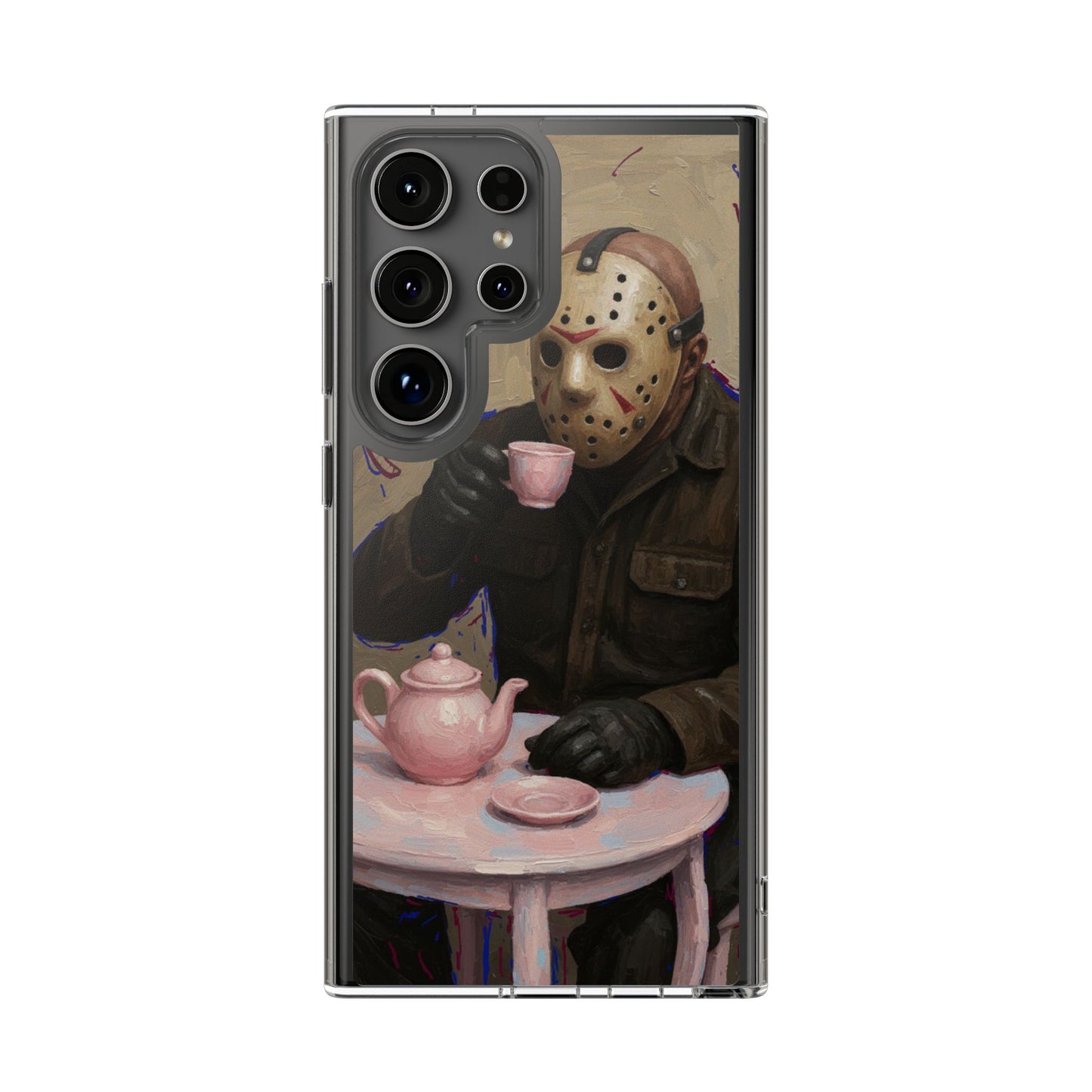 Clear Impact-Resistant Phone Case - Jason Horror Theme