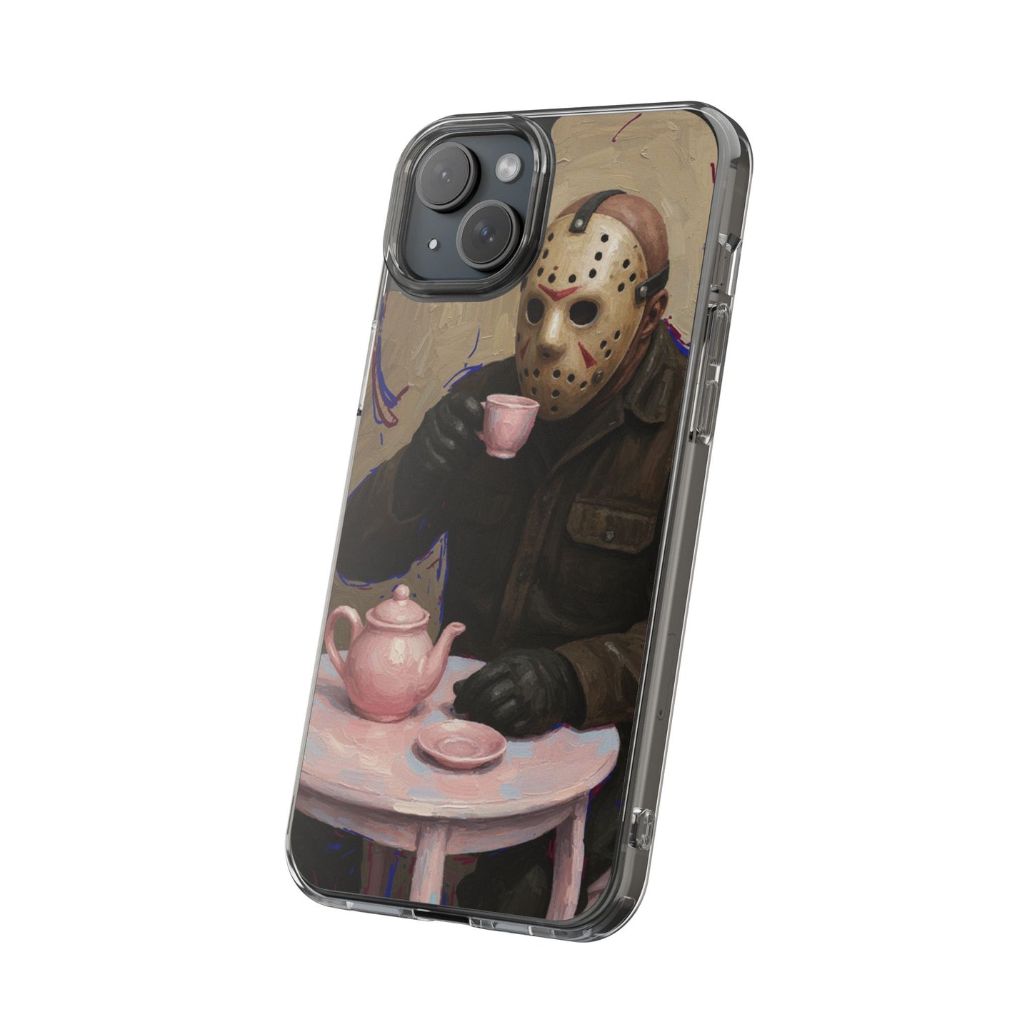 Clear Impact-Resistant Phone Case - Jason Horror Theme