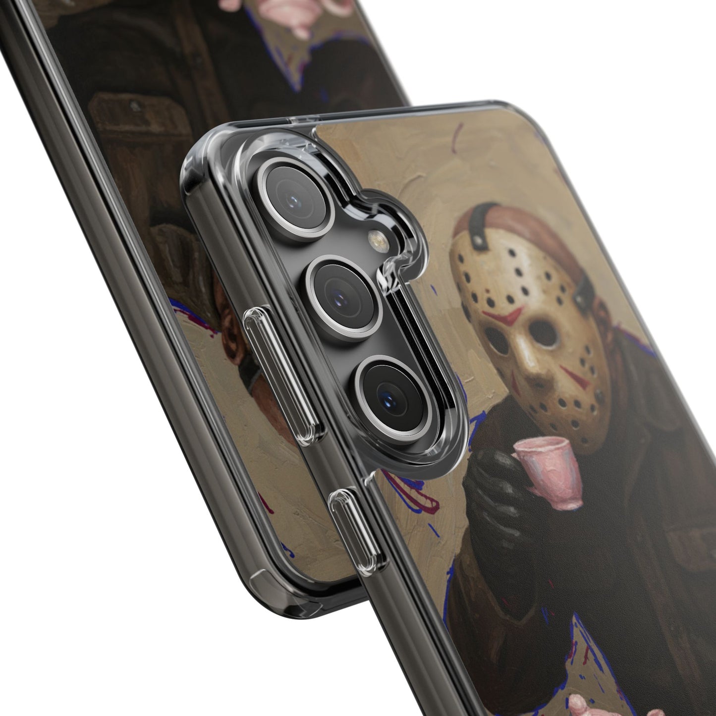 Clear Impact-Resistant Phone Case - Jason Horror Theme