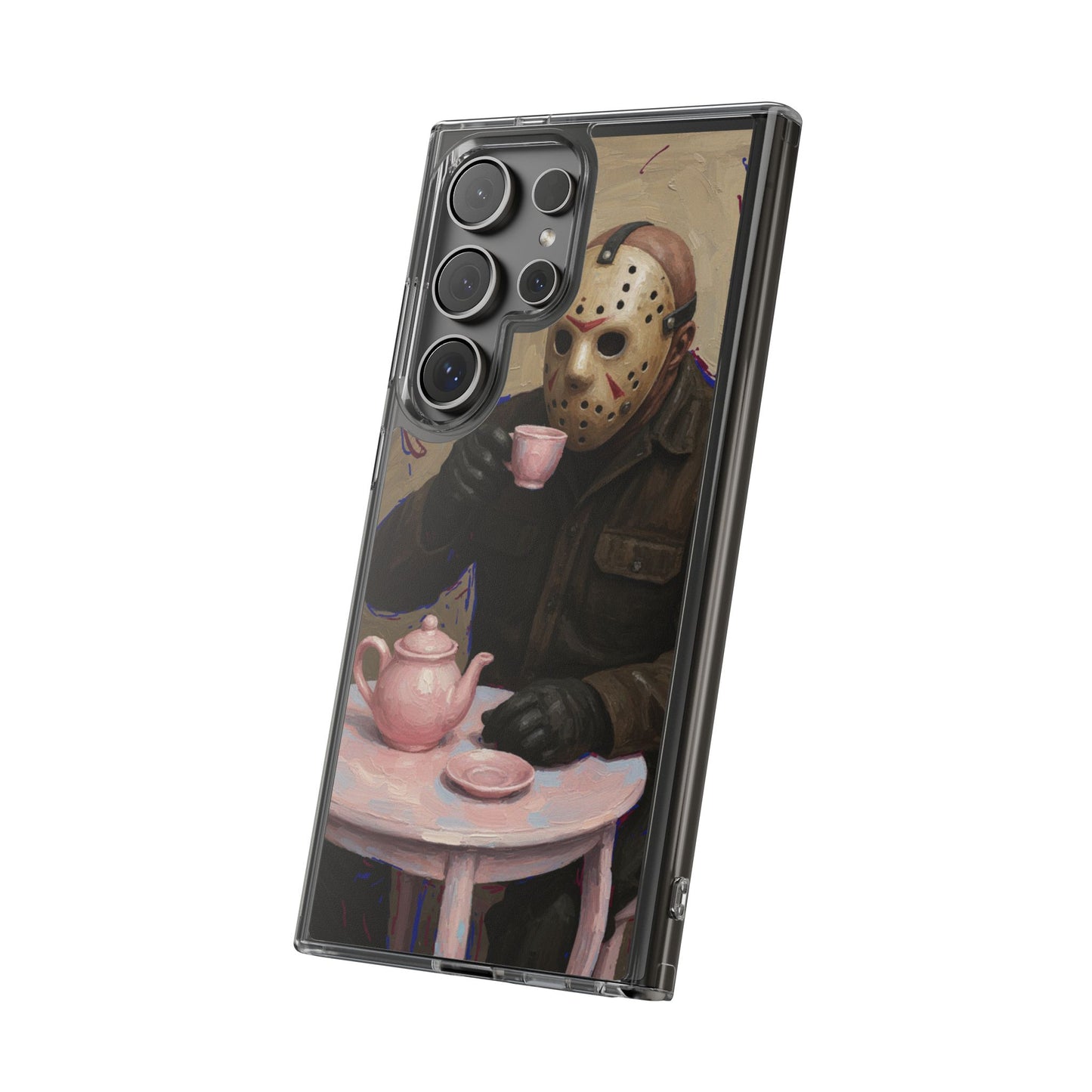 Clear Impact-Resistant Phone Case - Jason Horror Theme