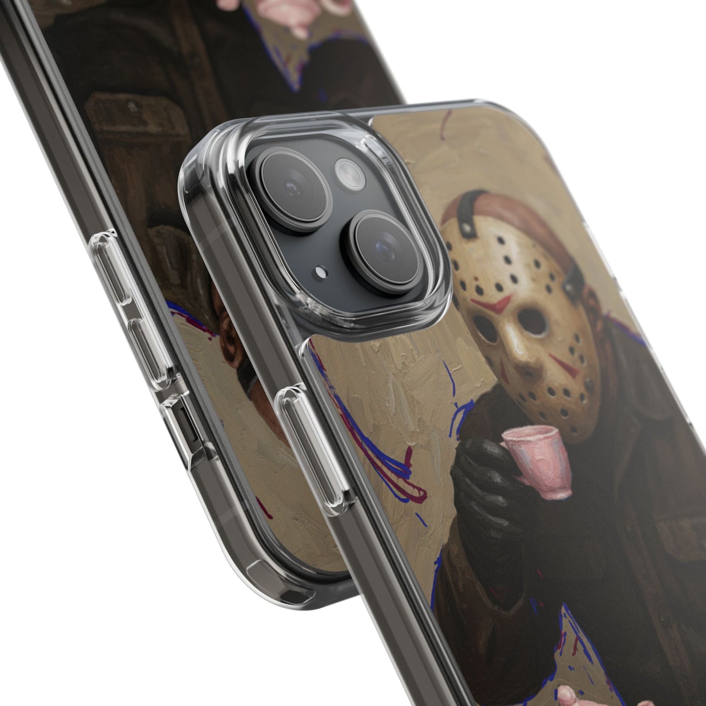 Clear Impact-Resistant Phone Case - Jason Horror Theme