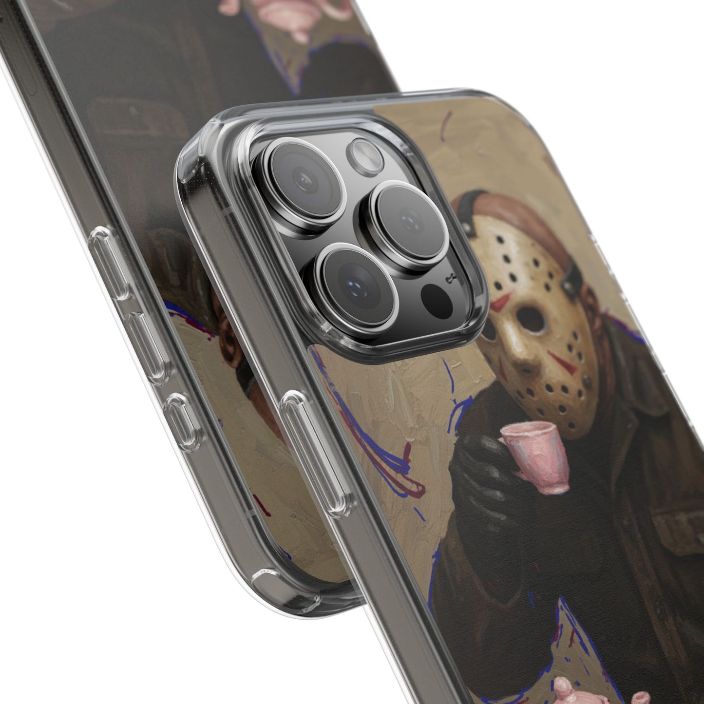 Clear Impact-Resistant Phone Case - Jason Horror Theme