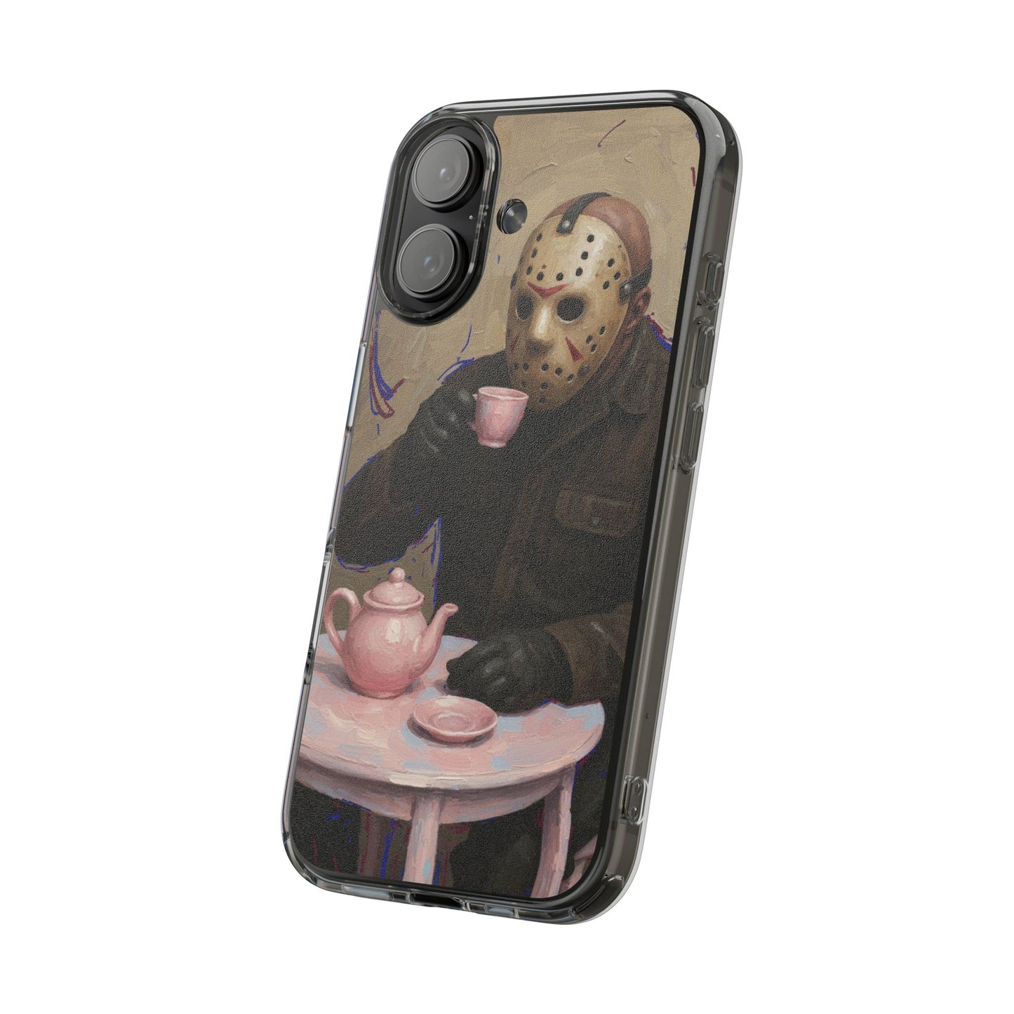 Clear Impact-Resistant Phone Case - Jason Horror Theme