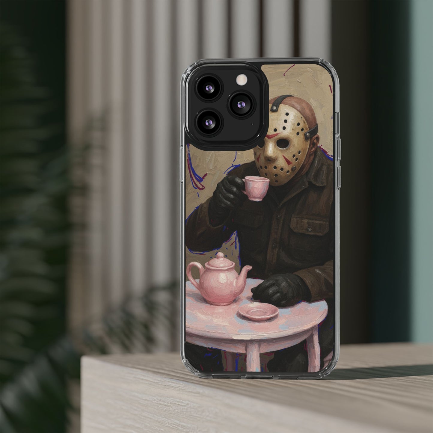 Clear Impact-Resistant Phone Case - Jason Horror Theme