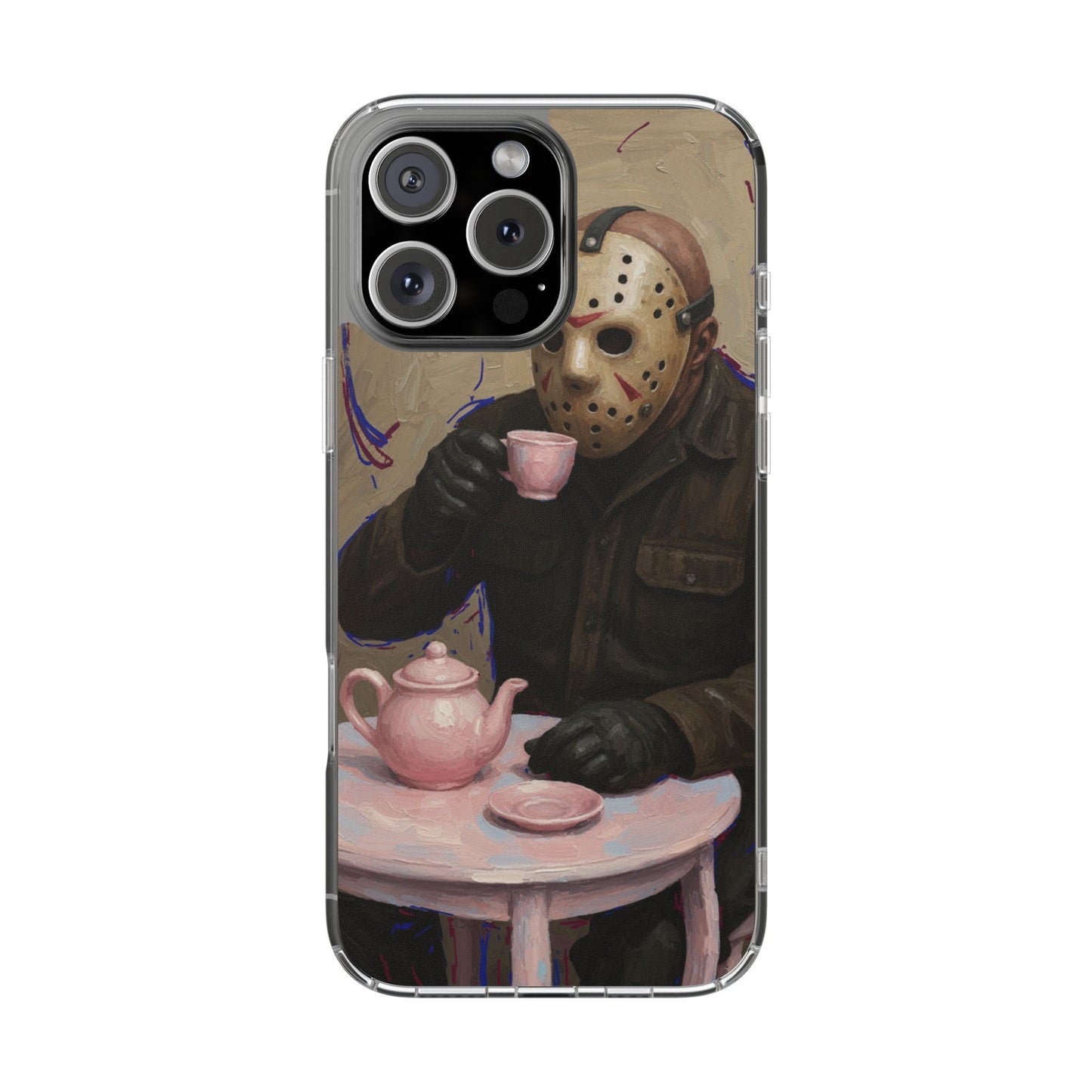 Clear Impact-Resistant Phone Case - Jason Horror Theme