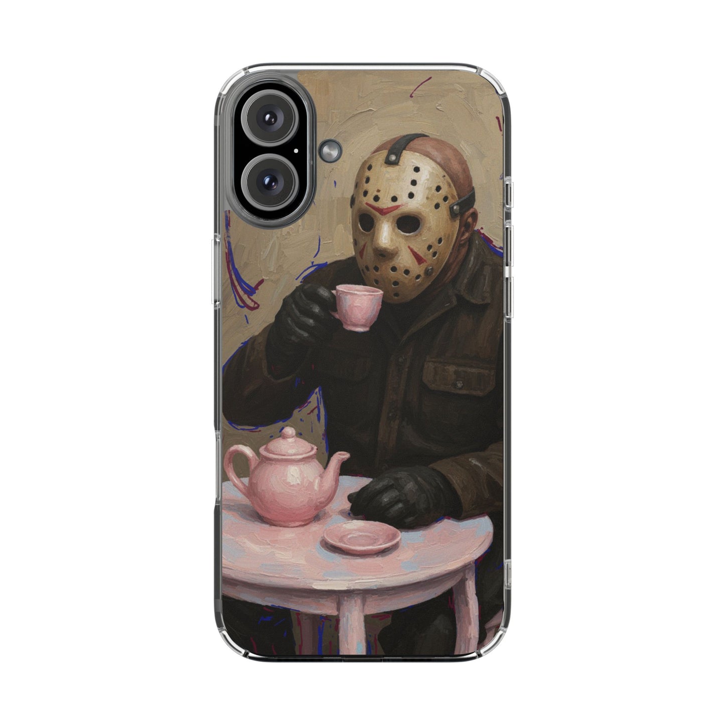 Clear Impact-Resistant Phone Case - Jason Horror Theme