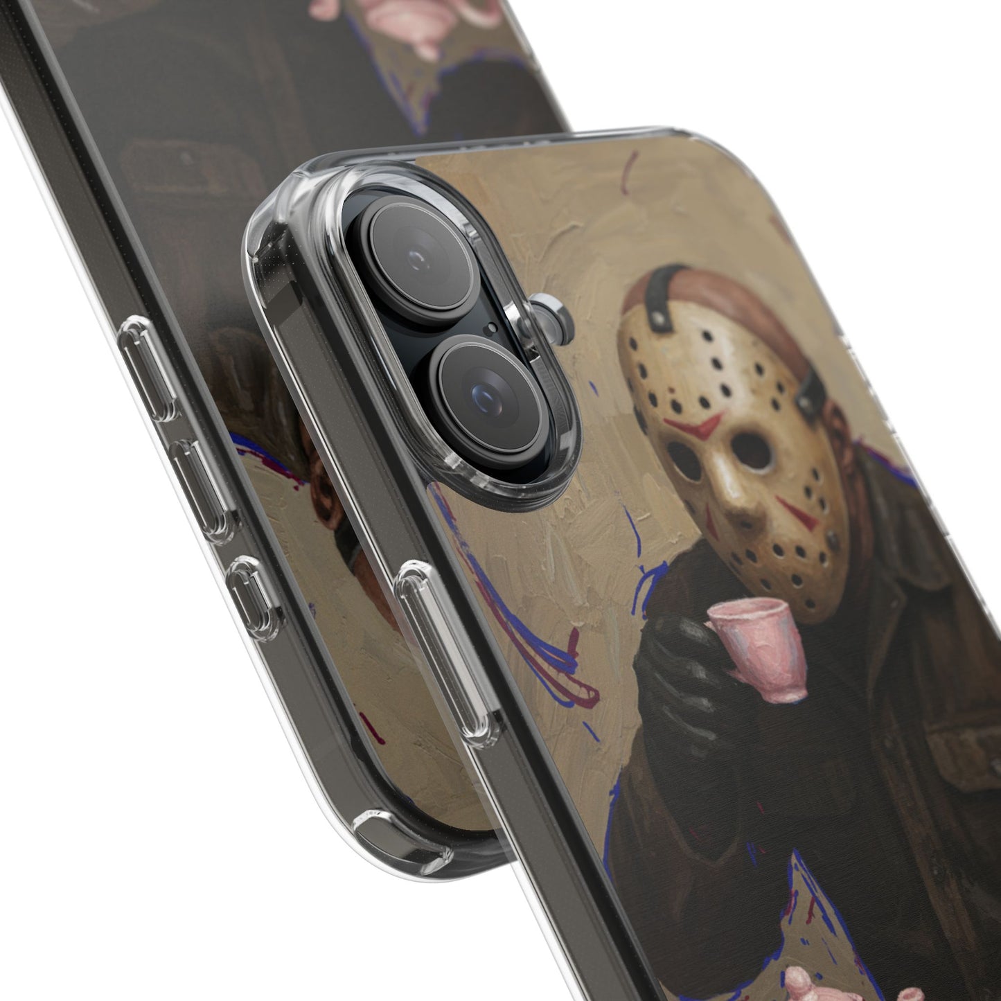 Clear Impact-Resistant Phone Case - Jason Horror Theme