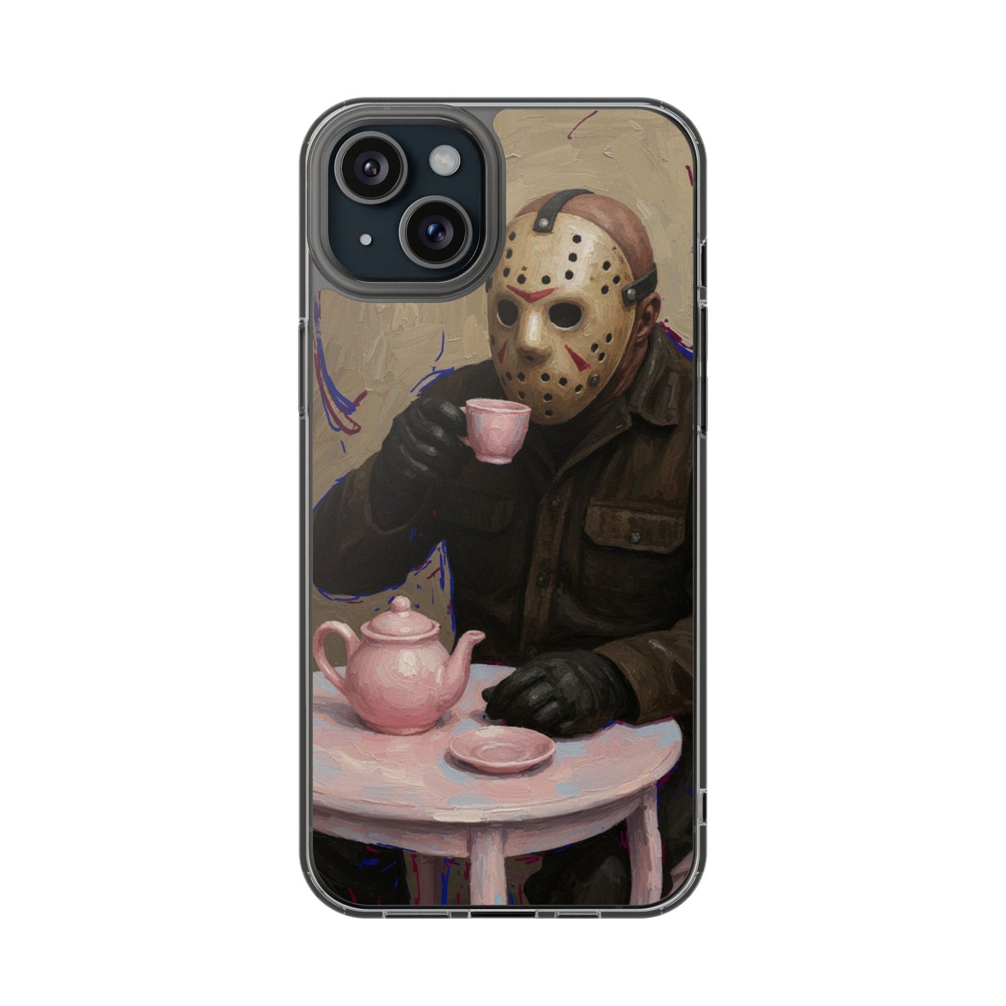 Clear Impact-Resistant Phone Case - Jason Horror Theme