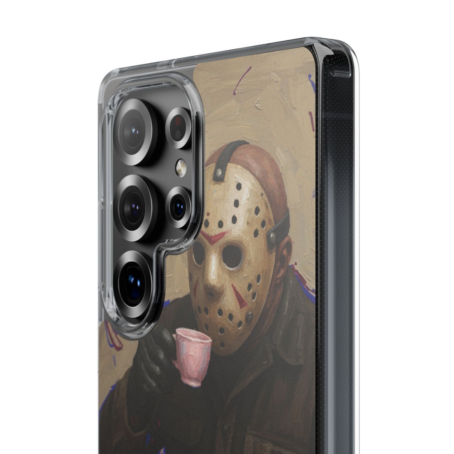 Clear Impact-Resistant Phone Case - Jason Horror Theme