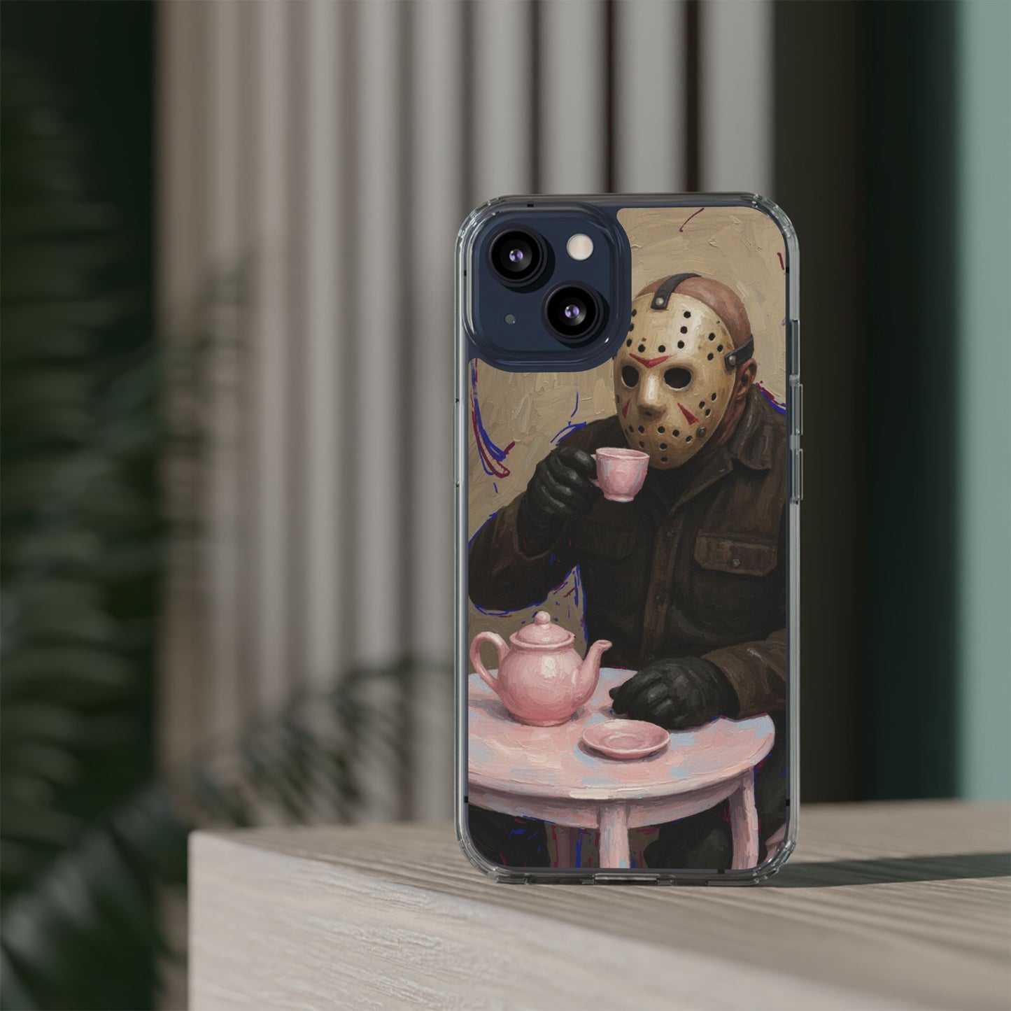 Clear Impact-Resistant Phone Case - Jason Horror Theme