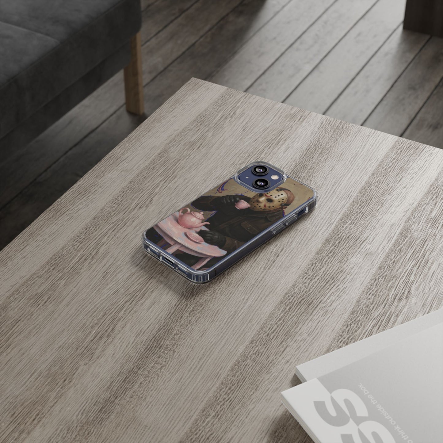 Clear Impact-Resistant Phone Case - Jason Horror Theme