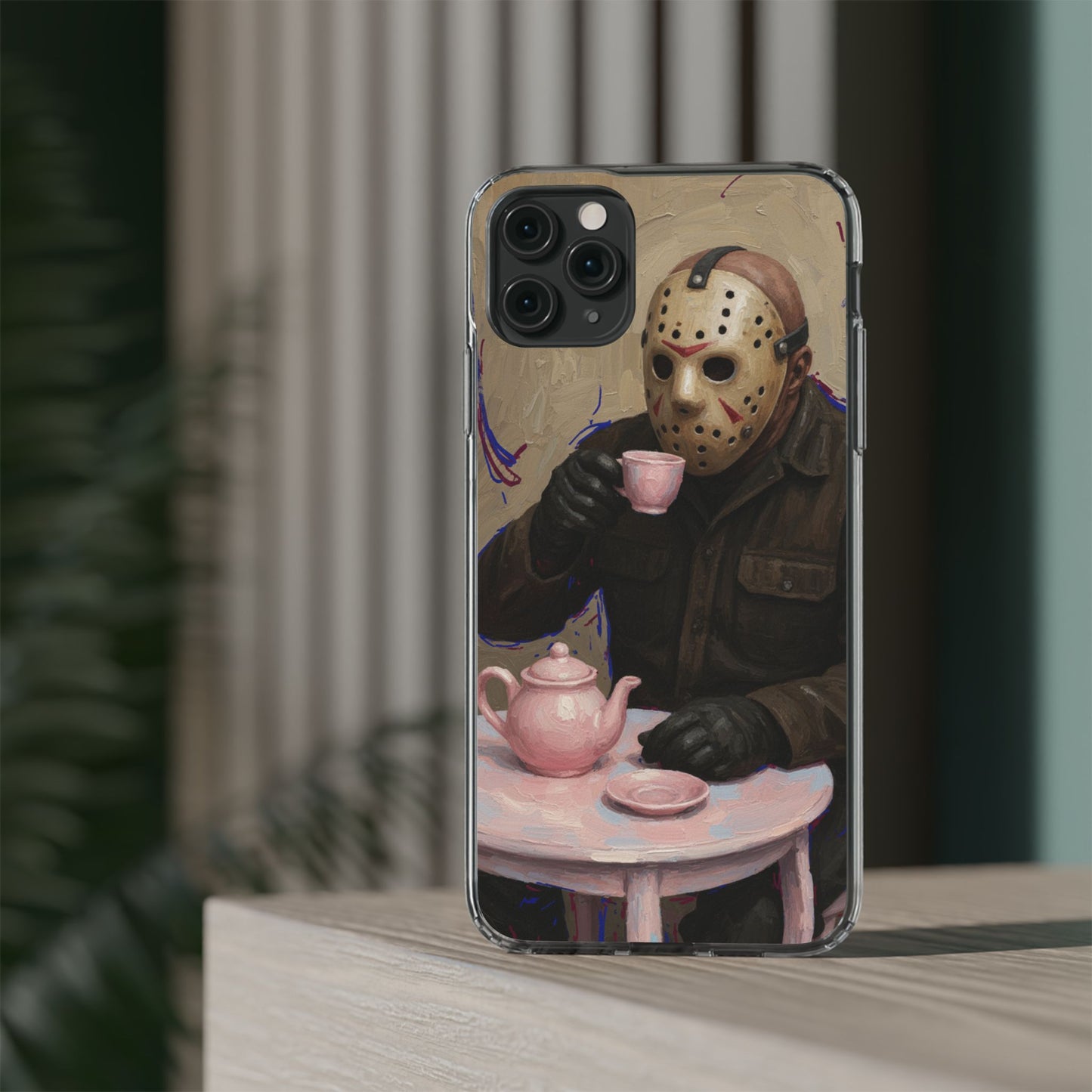 Clear Impact-Resistant Phone Case - Jason Horror Theme