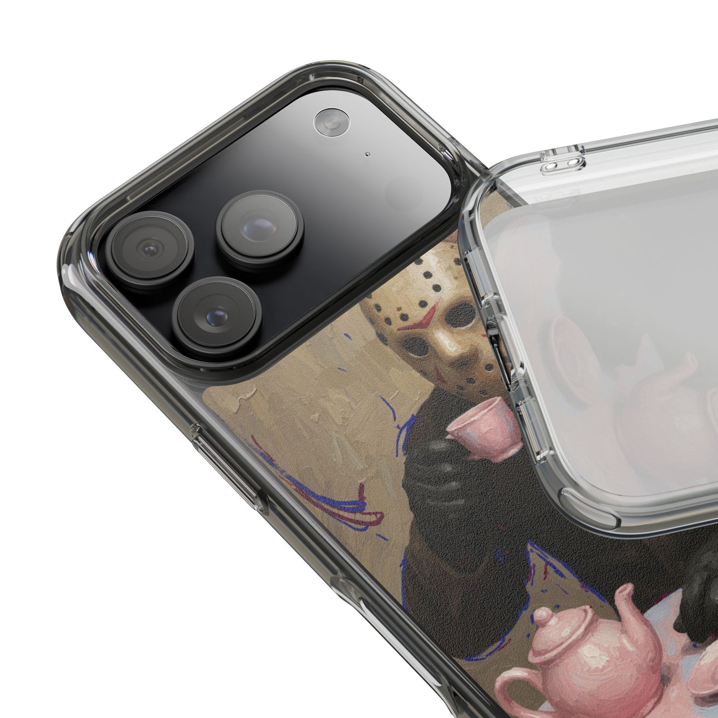 Clear Impact-Resistant Phone Case - Jason Horror Theme