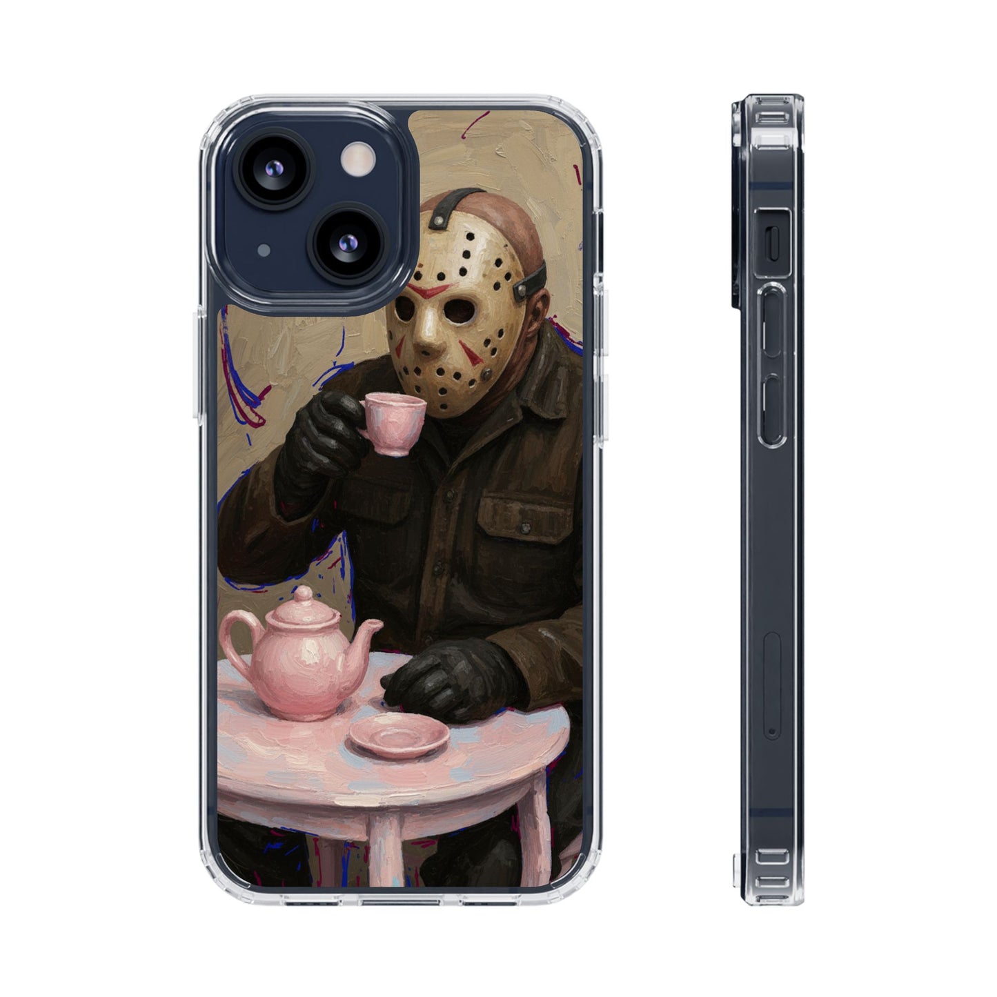 Clear Impact-Resistant Phone Case - Jason Horror Theme