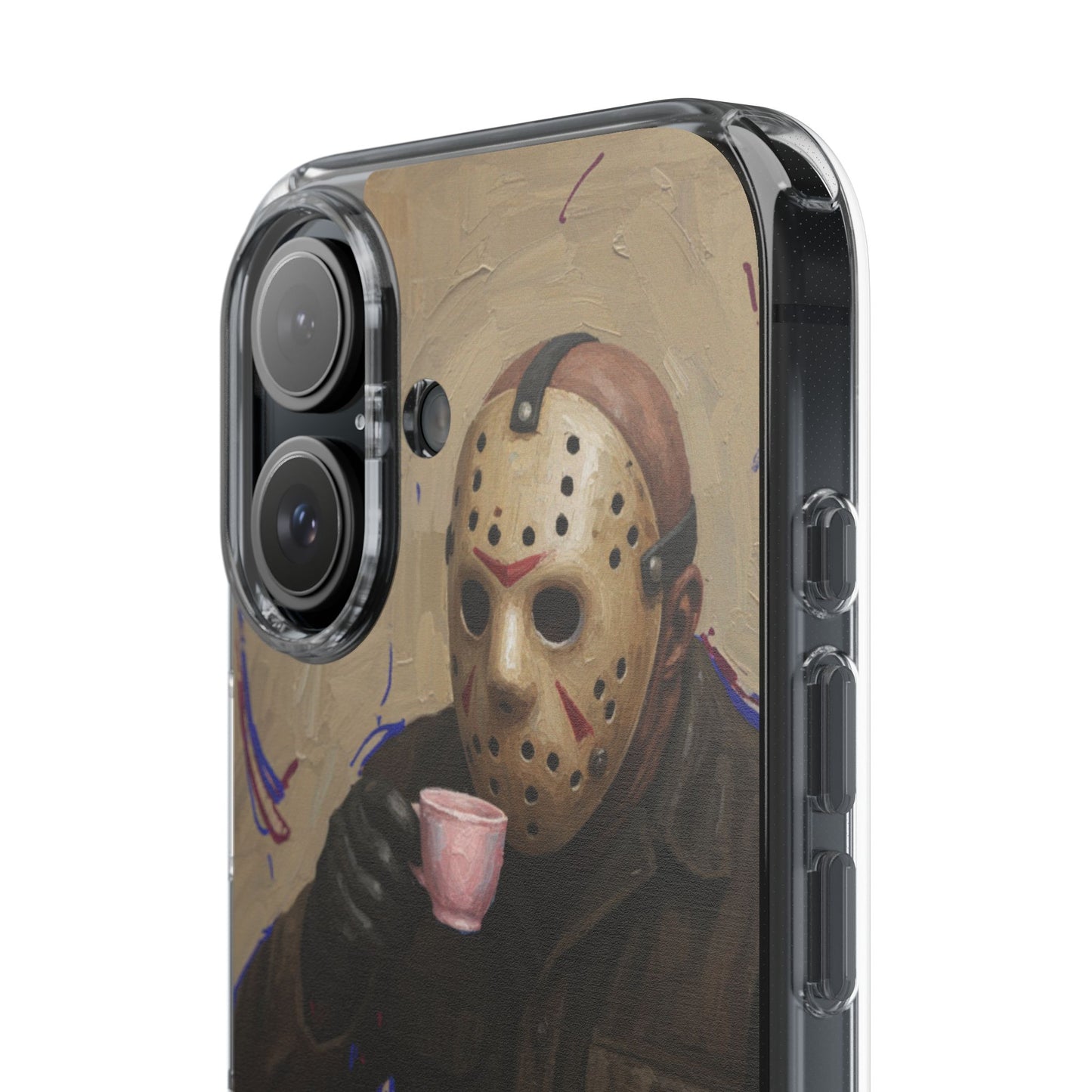Clear Impact-Resistant Phone Case - Jason Horror Theme