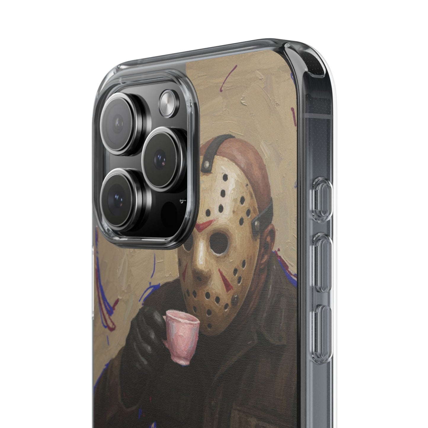 Clear Impact-Resistant Phone Case - Jason Horror Theme