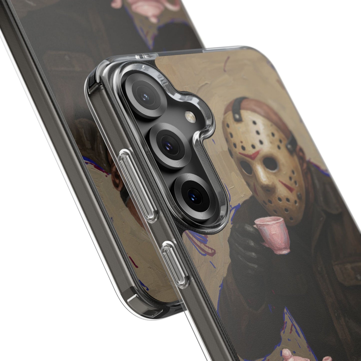Clear Impact-Resistant Phone Case - Jason Horror Theme