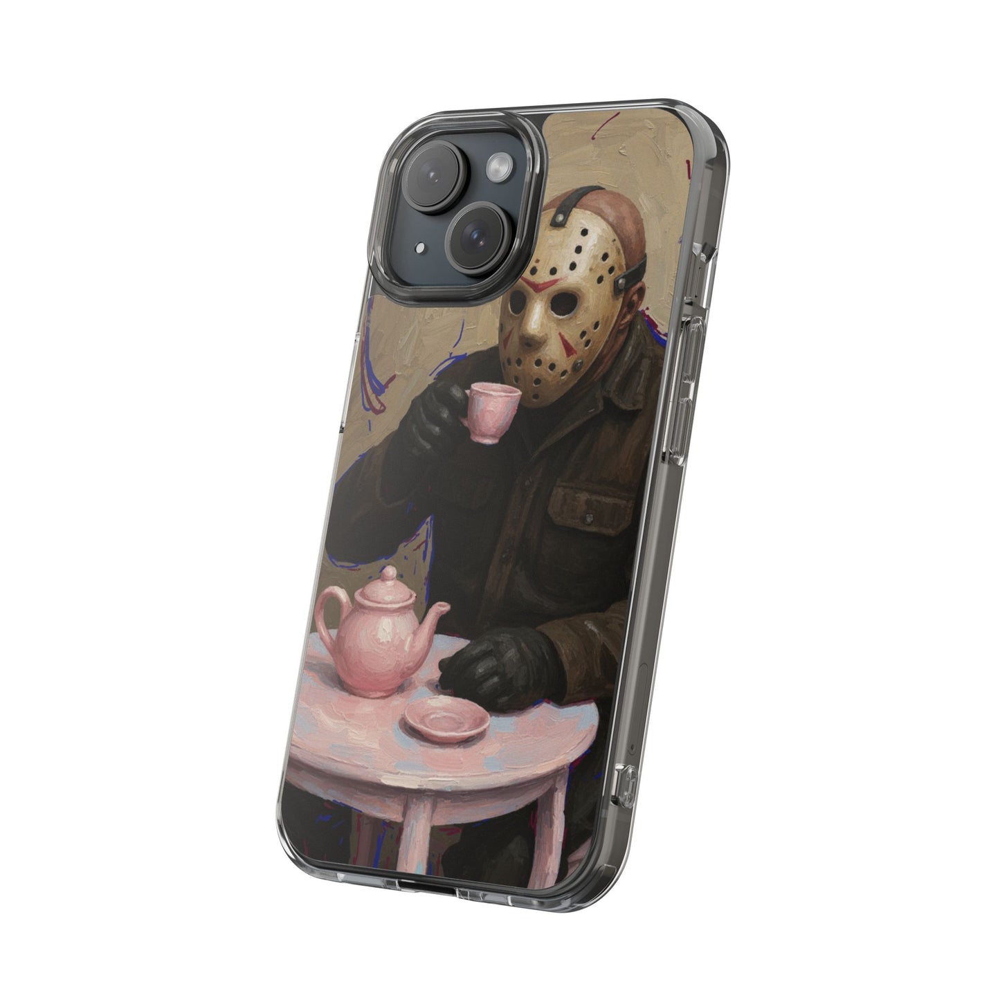 Clear Impact-Resistant Phone Case - Jason Horror Theme