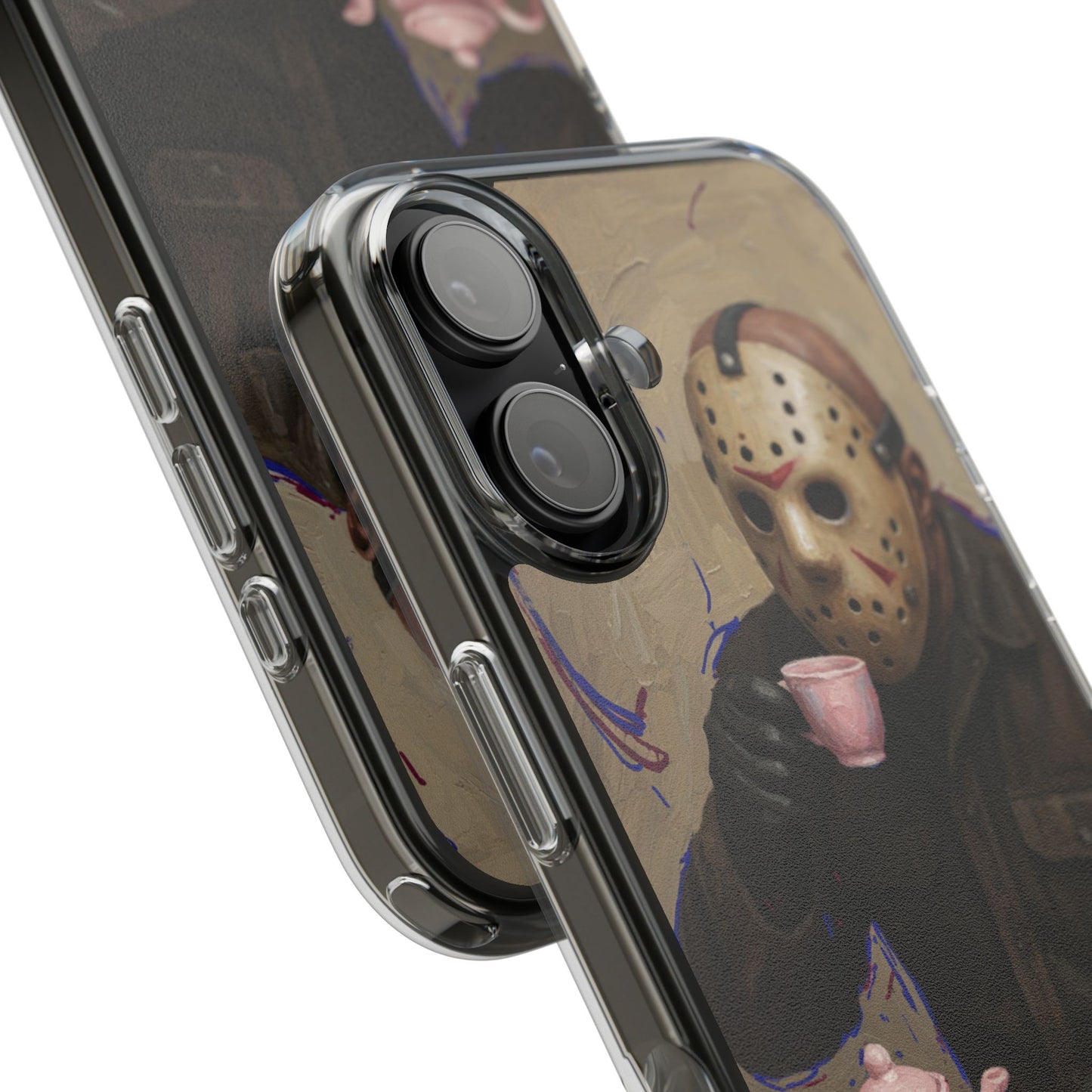 Clear Impact-Resistant Phone Case - Jason Horror Theme