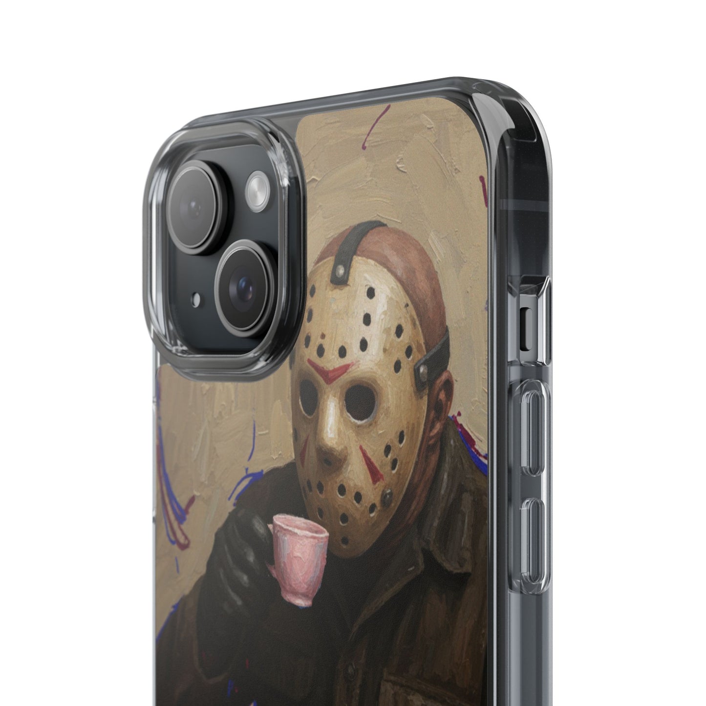 Clear Impact-Resistant Phone Case - Jason Horror Theme