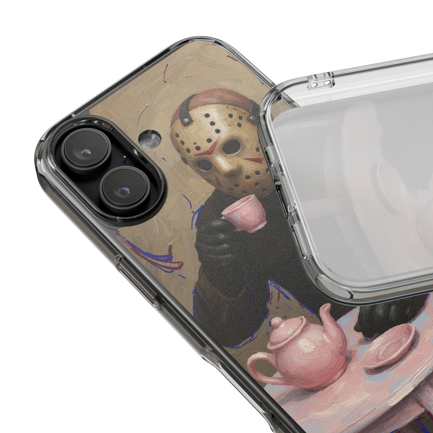 Clear Impact-Resistant Phone Case - Jason Horror Theme