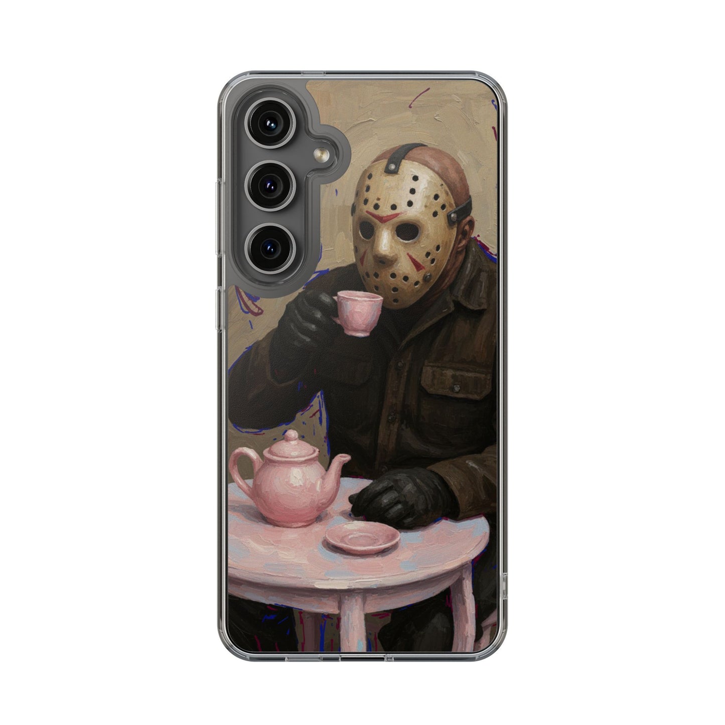 Clear Impact-Resistant Phone Case - Jason Horror Theme
