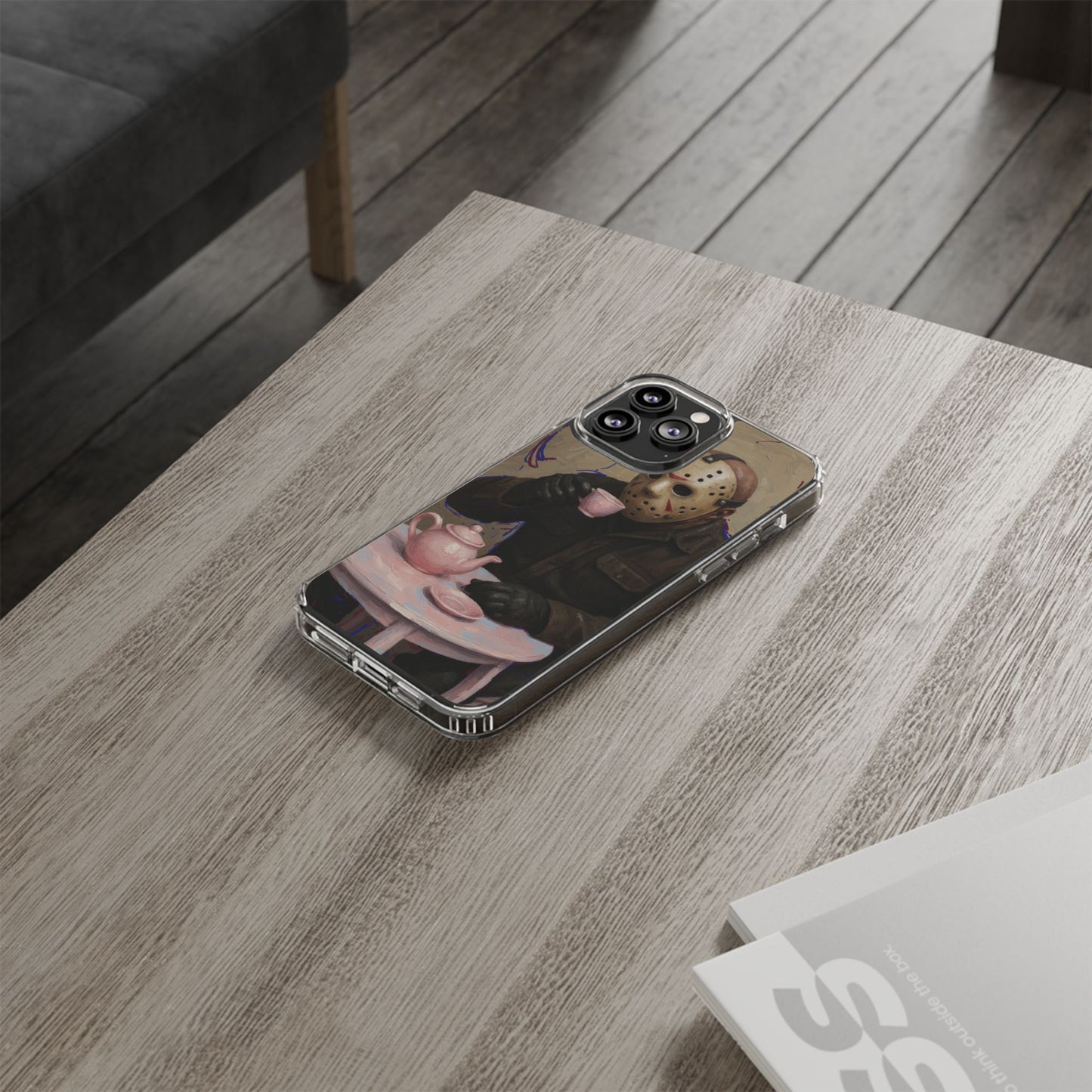 Clear Impact-Resistant Phone Case - Jason Horror Theme