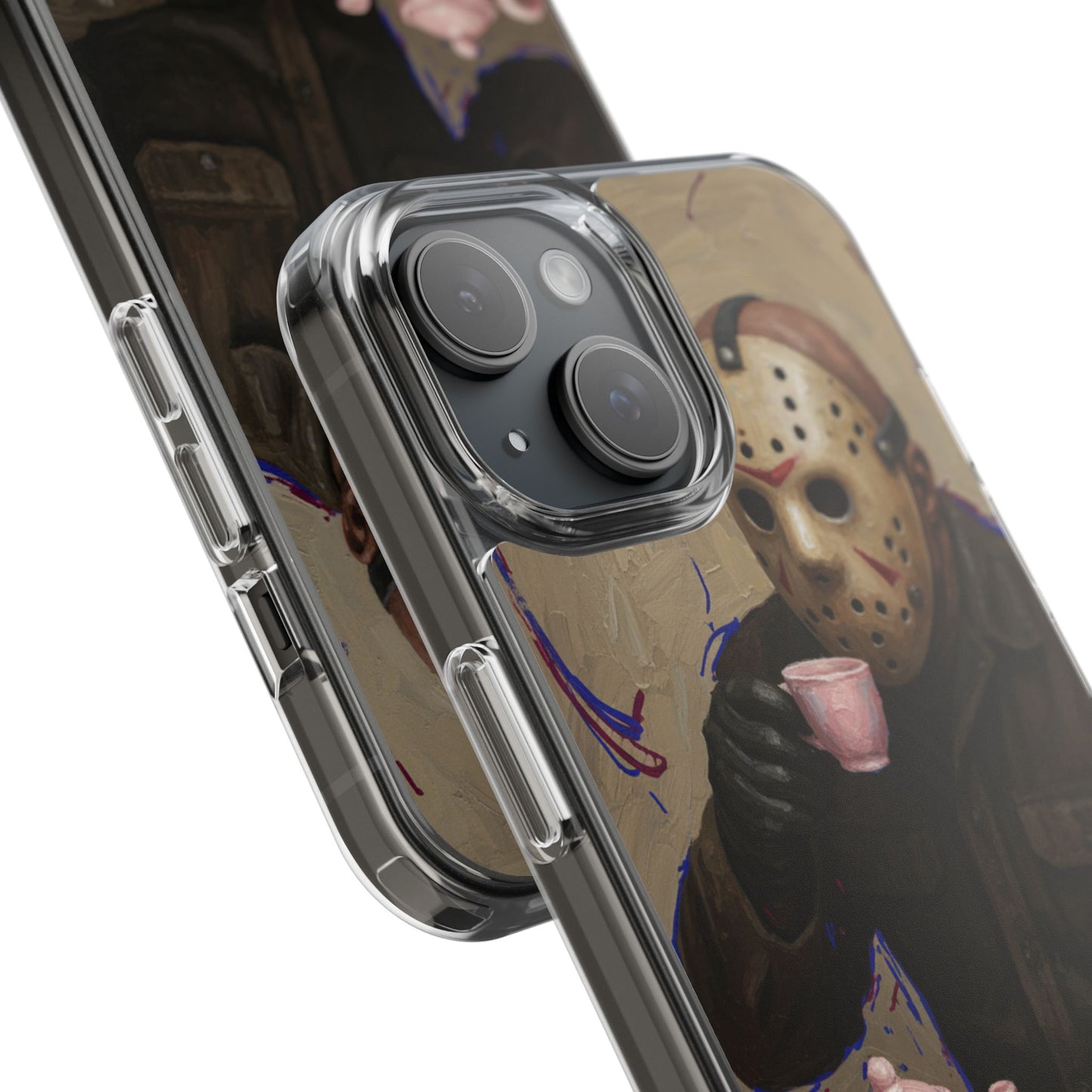 Clear Impact-Resistant Phone Case - Jason Horror Theme