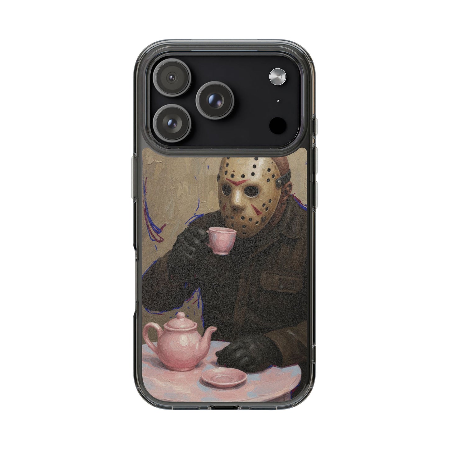 Clear Impact-Resistant Phone Case - Jason Horror Theme
