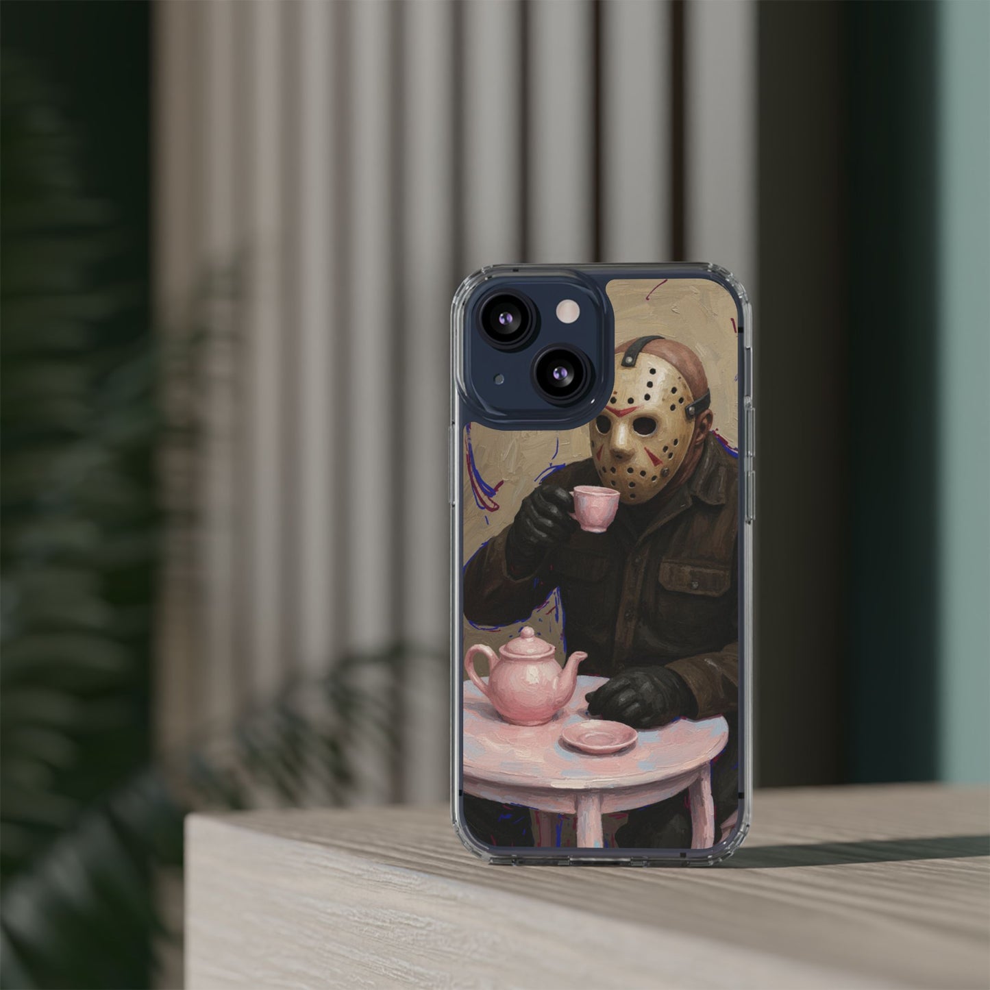 Clear Impact-Resistant Phone Case - Jason Horror Theme